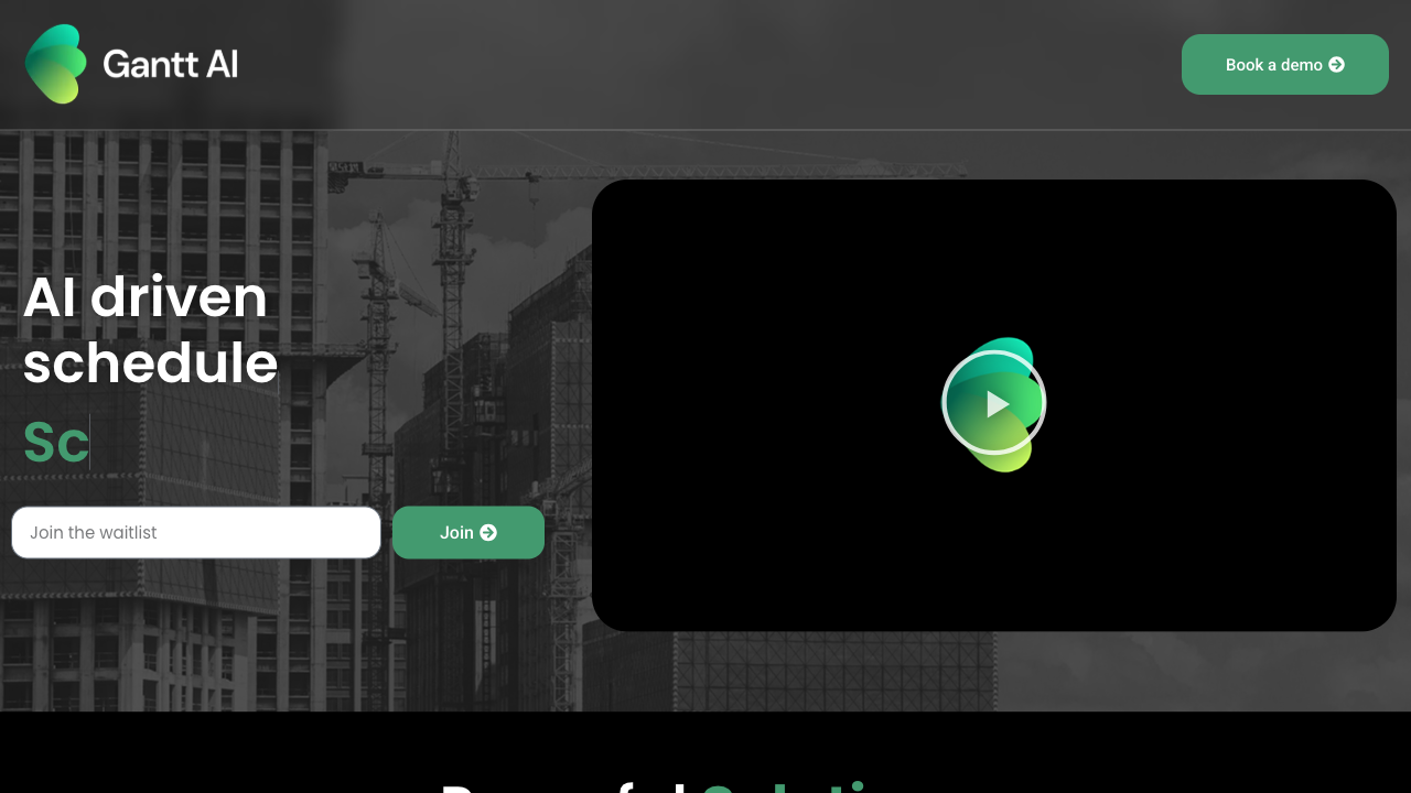 Gantt AI website hero